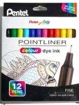 Linery PENTEL akvarelové 0,4 mm, 12ks