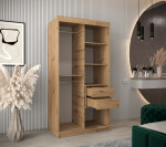 Šatní skříň Abi T1 s nástavcem Barva korpusu: Bílá, Rozměry: 250 cm, Dveře: Dub artisan