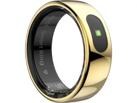 Powerton Smart RING PRO vel. 7 zlatá / Chytrý prsten / Bluetooth 5.2 / 15 mAh / IP68 (WPSR08-Z7)