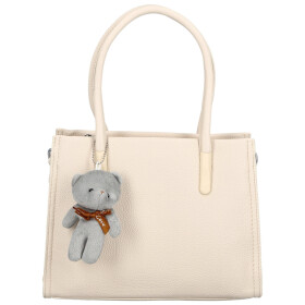 Módní dámská koženková kabelka do ruky Armin, krémová