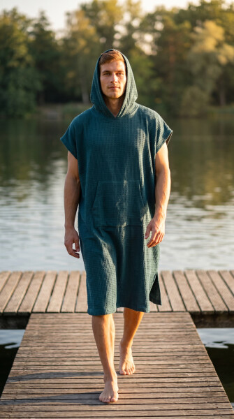 Pánské pončo s kapucí Teal model 22250621 - Vestis S-M