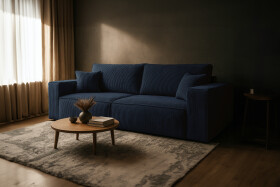 FRONTI Pohovka FIERRO - tmavěmodrá - manšestr - LINCOLN 77 22660