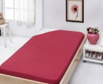 DekorTextil Jersey napínací prostěradlo bordó ROZMĚR: (š/d/v) 100 x 200 x 20 cm