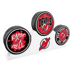 Mustang Puk New Jersey Devils NHL 3 Puck Podium Set