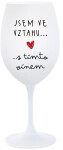 JSEM VE VZTAHU S TÍMTO VÍNEM - bílá sklenice na víno 350 ml