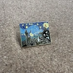 Pinarna.cz Nejznámější obraz Vincenta van Gogha - Hvězdná noc - kočíčí verze (nakukující kočka)