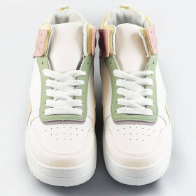 Bílo-pastelové kotníkové dámské tenisky sneakers (WH2122) zielony XL (42)