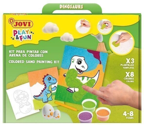 JOVI PLAY&FUN sada na malování pískem 12ks - Dinosaurs