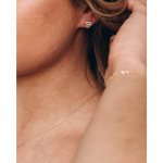 LUNICA Stříbrné náušnice ČIRÉ SRDCE GOLD 0763