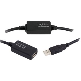 LogiLink USB kabel USB 2.0 USB-A zástrčka, USB-A zásuvka 25.00 m černá UA0147