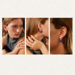 Náušnice s perlou, lapis lazuli a zirkony Aurelia, Modrá Bílá