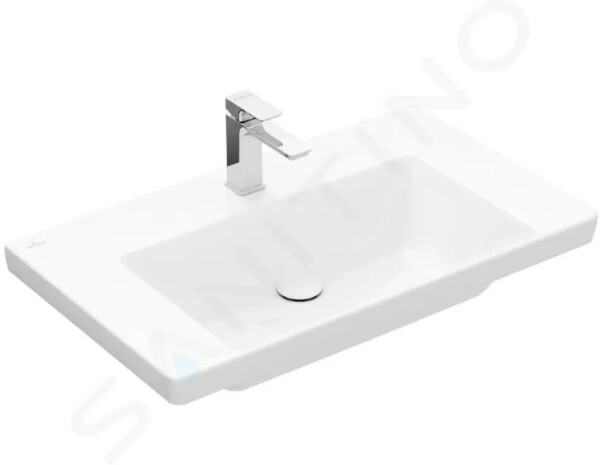 VILLEROY & BOCH - Subway 3.0 Umyvadlo 800x470 mm, bez přepadu, otvor pro baterii, CeramicPlus, alpská bílá 4A7081R1