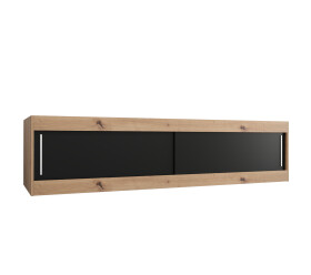 Nástavec na skříň Abi Barva korpusu: Dub artisan, Rozměry: 200 cm, Dveře: Černá