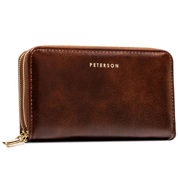 Trendy dámská koženková peněženka Peterson Aurika, hnědá