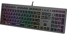 A4tech Fstyler FX60H šedá / Drátová klávesnice / membránová / neonové podsvícení / 2× USB / 150 cm (A4TKLA47126)