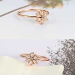 Prsten se zirkony Lorenza Rose Gold - květina, Zlatá 52