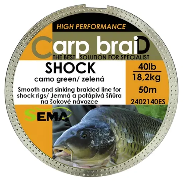 Sema Shock Camo / Šňůrka / Pletená / 30 lbs, 13,6 kg