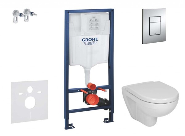 GROHE - Rapid SL Set předstěnové instalace, klozetu a sedátka Jika Lyra Plus, tlačítka Skate Cosmopolita, chrom 38528SET-KJ1