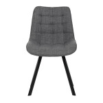 Židle jídelní, šedá látka, nohy černý kov