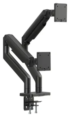 Digitus černá / Držák pro dva monitory / do 45" / VESA 75x75, 100x100 / nosnost 2x 20 kg / pružinové rameno (DA-90474)