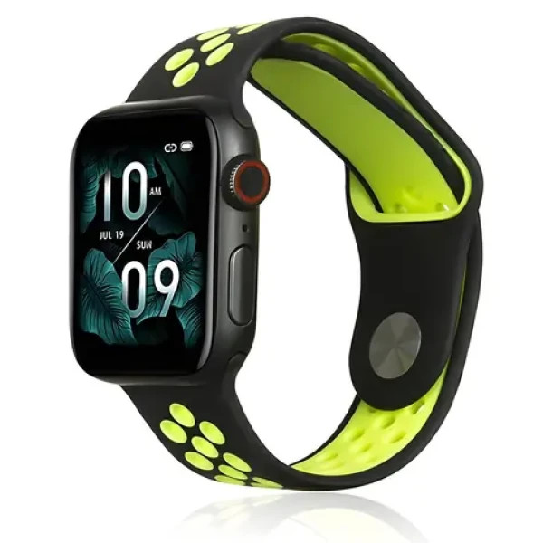 Beline Sport Silicone černo-limetkový / Sportovní pásek pro Apple Watch / 42/44/45/49 mm