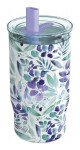 Nerezový termohrnek s brčkem Mist Violet Blooms 720ml