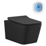 CERANO - Kompletní WC set Basic/Forte - černá matná - WC tlačítko Dualo/Černá - pro zazdění - 51x36 CER-8050BD86381