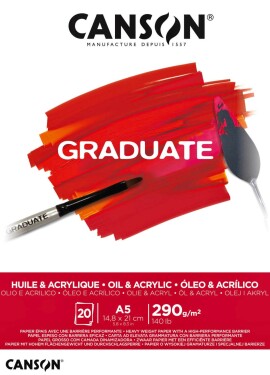 Canson Papír na akryl a olej Graduate Oil & Acrylic blok A5 290g, 20 listů