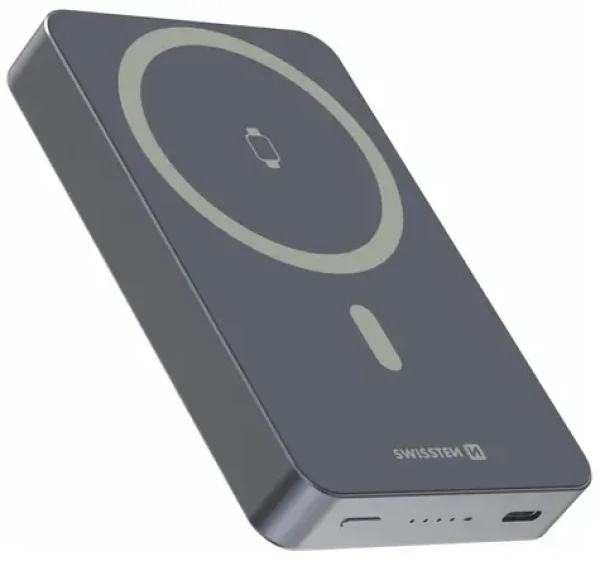 Swissten Fusion stříbrná / Powerbanka / 10 000 mAh / MagSafe / nabíjení Apple Watch (22013983)