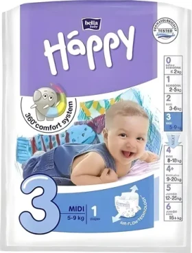 Bella Happy Midi 3 / Plena / Velikost 3 (5-9 kg) / 1 ks (BELL-0878)