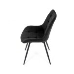 Židle jídelní, černá látka, černý kov, otočný mechanismus 90°/90° (L/P) - funkce reset