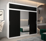 Šatní skříň Abi T1 s nástavcem Barva korpusu: Bílá, Rozměry: 250 cm, Dveře: Dub artisan