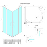 GELCO - LORO Čtvercový sprchový kout 100x100 čiré sklo, GN4810-GN4810 GN4810-GN4810
