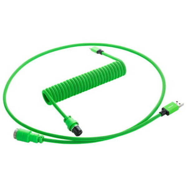 CableMod PRO Coiled Keyboard Cable USB-C - USB-A 1.5m Viper Green / Kabel pro klávesnici (CM-PKCA-CLGALG-KLG150KLG-R)