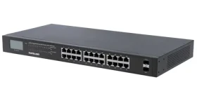 Intellinet 24-port Gigabit PoE+ 2x SFP / Switch / 24x 1 Gbps / PoE+ 370 W / Unmanaged / 19" (561242)