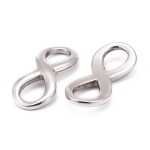 Spojovací mezidíl z nerezové oceli - velký - nekonečno - platinový - 39 x 17 x 3 mm - 1 ks