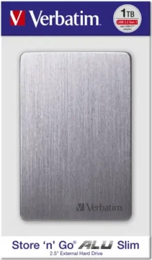 Verbatim Store 'n' Go ALU Slim 1TB šedá / Externí HDD / 2.5/ USB 3.2 / hliník (53662)