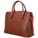 Luxusní dámská kožená kabelka do ruky Katana Faria, hnědá