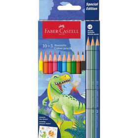 Faber-Castell šestihranné pastelky Dinosaurus sada 10+3 barev +