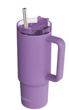 Quokka Stream tmavě fialová / Termohrnek / s brčkem / 950 ml