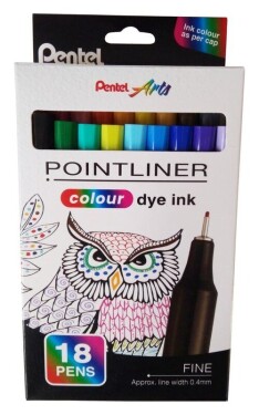 Liner Pentel Pointliner 0.4mm sada 12+6ks