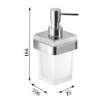 Gedy - SAMOA dávkovač mýdla 170 ml, mléčné sklo, chrom A88113