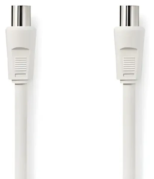 Nedis Koaxiální kabel IEC-IEC bílá / Koaxiální kabel / 75 Ohm / Dvojité stínění / 90 dB / 2 m / PVC (CSGB40000WT20)