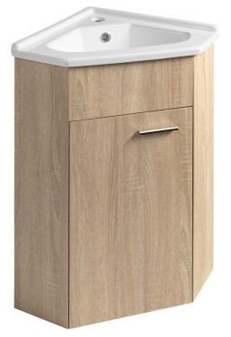 AQUALINE - ZOJA umyvadlová skříňka rohová 39x74x39cm, dub platin 50346