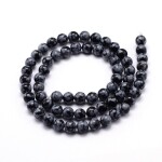 Přírodní vločkový obsidián - ∅ 6 mm - 1 ks