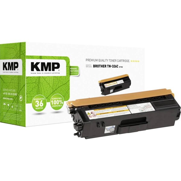 KMP náplň do tiskárny náhradní Brother TN-326C, TN326C kompatibilní azurová 3500 Seiten B-T62