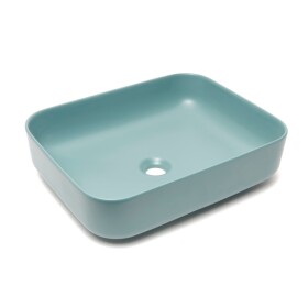 Umyvadlo na desku SAT Infinitio 50x39 cm zelená mat bez přepadu SATINF5039LGEM SATINF5039LGEM