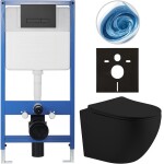 CERANO - Kompletní WC set Profi/Cesso - černá matná - WC tlačítko Slim/Černá matná - předstěnová instalace - 49x36 CER-8050BD111