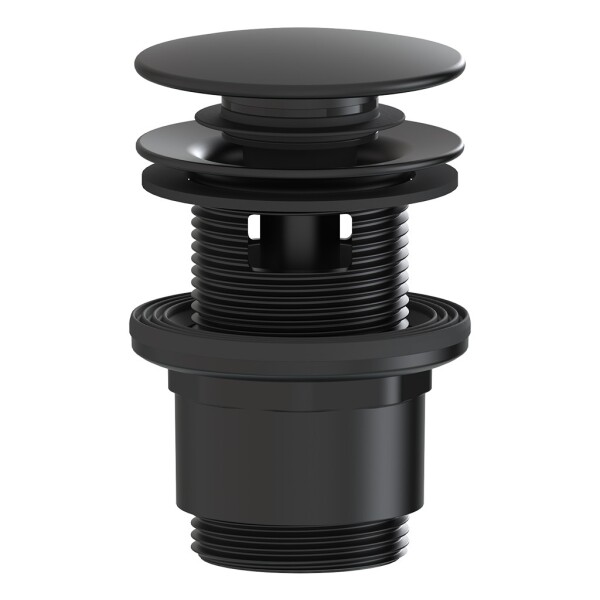 CERANO Umyvadlová výpusť - 5/4“ click-clack s přepadem - plast - 35/50mm - černá matná