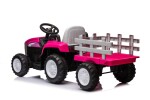 Mamido Dětský elektrický traktor s vlečkou Farm 24V 2x45W růžový